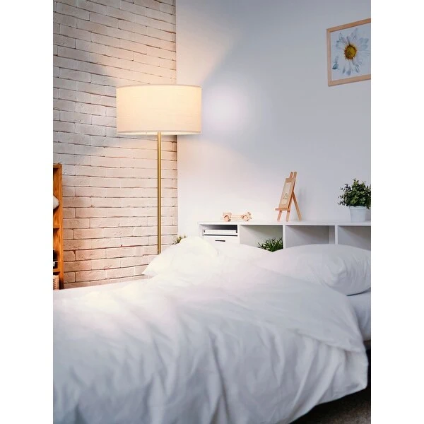 Brightech Quinn LED Floor Lamp - Brass.