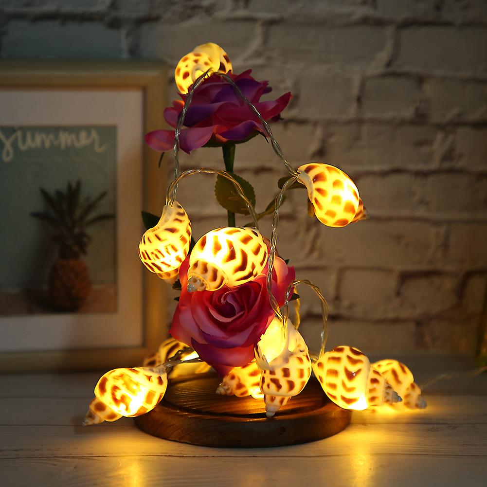 Conch Shape 10LED String Lights BatteryPowered for Indoor Outdoor Birthday Wedding Warm Light