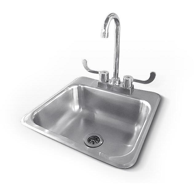 RCS 15 X 15 Outdoor Rated Stainless Steel Drop In Sink With Hot/Cold Faucet