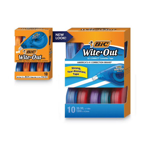 BIC Wite-Out EZ Correct Correction Tape， Non-Refillable， 1/6