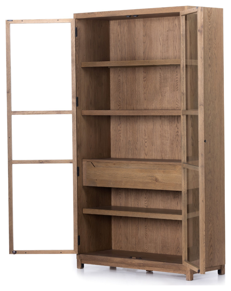 Millie Cabinet  Drifted Oak Solid   Transitional   Bookcases   by Four Hands  Houzz