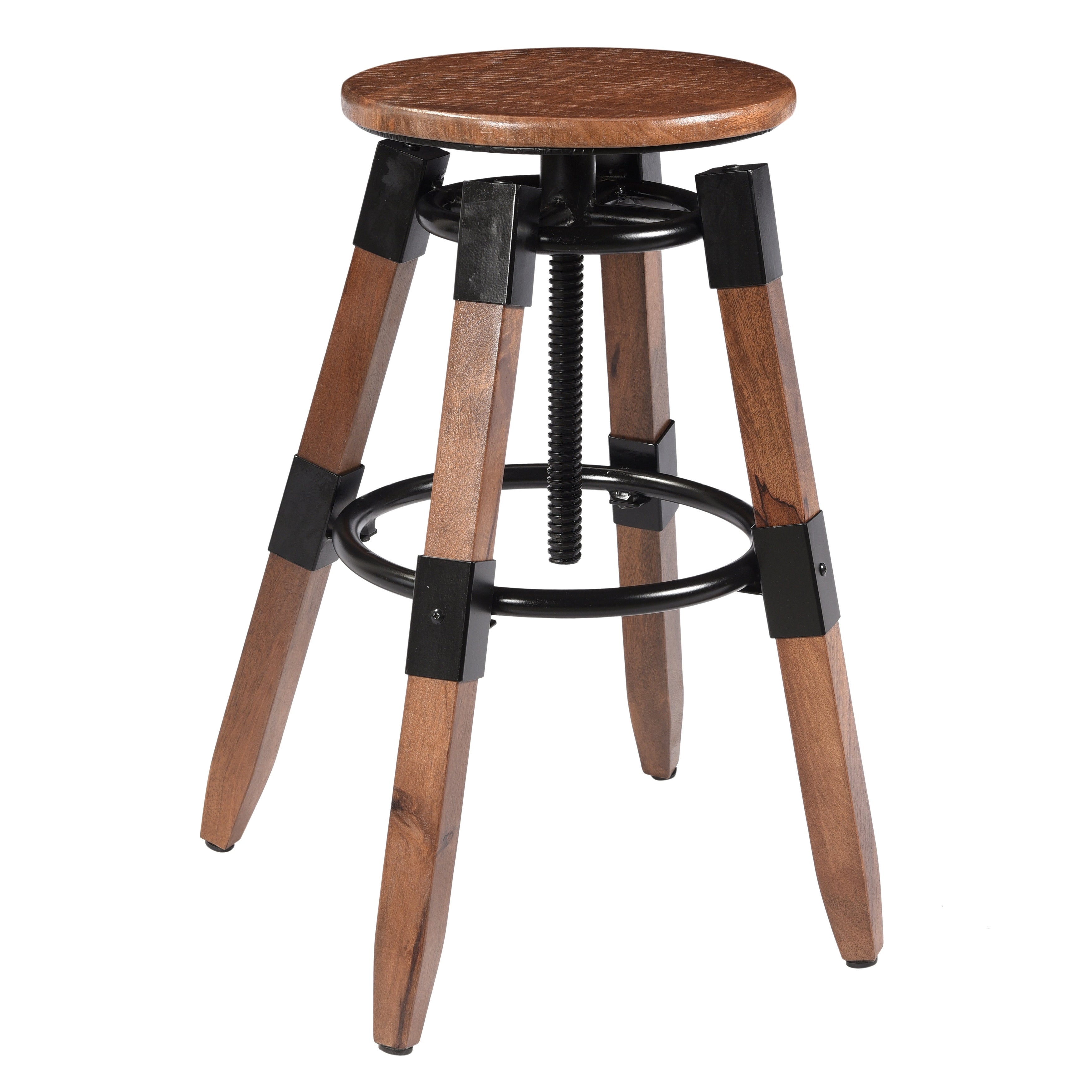 Litchett Wood Grain and Black Barstool - 20