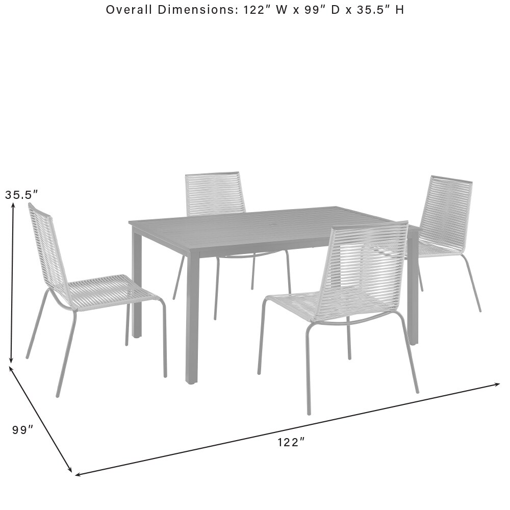 Fenton 5Pc Outdoor Wicker/ Metal Dining Set   99\