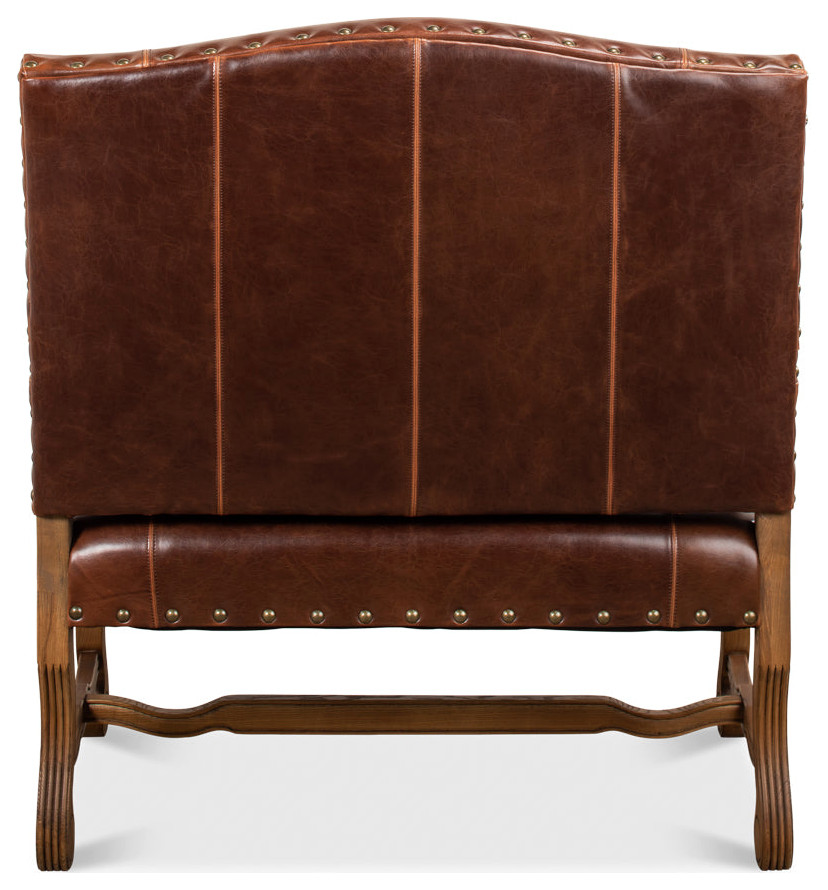 Italian Leather Settee   Traditional   Armchairs And Accent Chairs   by Sideboards and Things  Houzz