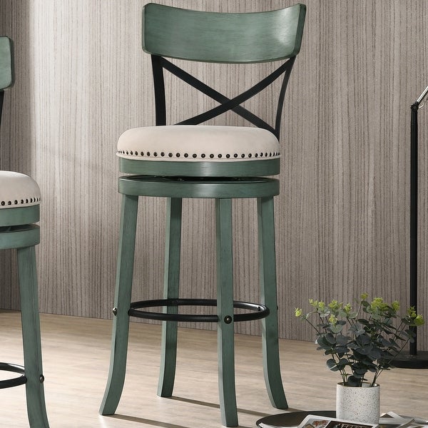 Furniture of America Heidi Modern Farmhouse Swivel Barstools Set of 2