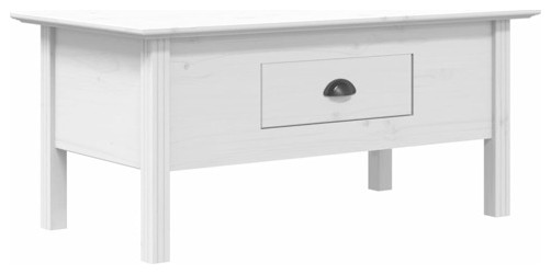 vidaXL Coffee Table Accent Side Table for Living Room BODO White Solid Wood Pine   Coffee Tables   by vidaXL LLC  Houzz