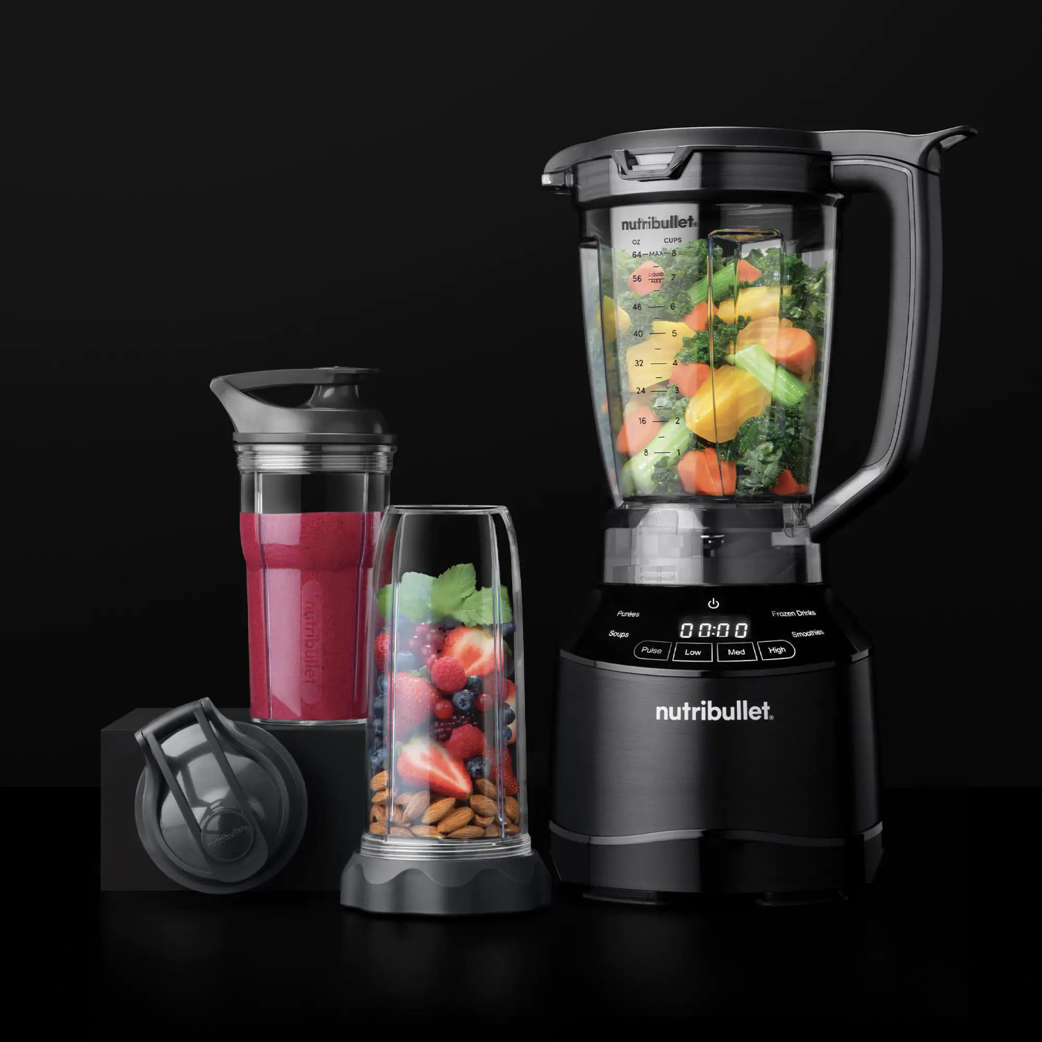 NutriBullet Smart Touch 64 oz. 3-Speed Black Combo Blender with Pulse