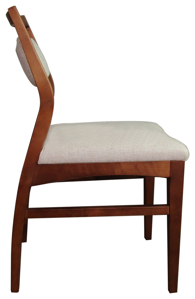 Kendra Side Chair  light walnut / linen  set of 2 chairs   Transitional   Dining Chairs   by Mandalay Home Furnishings  Inc.  Houzz