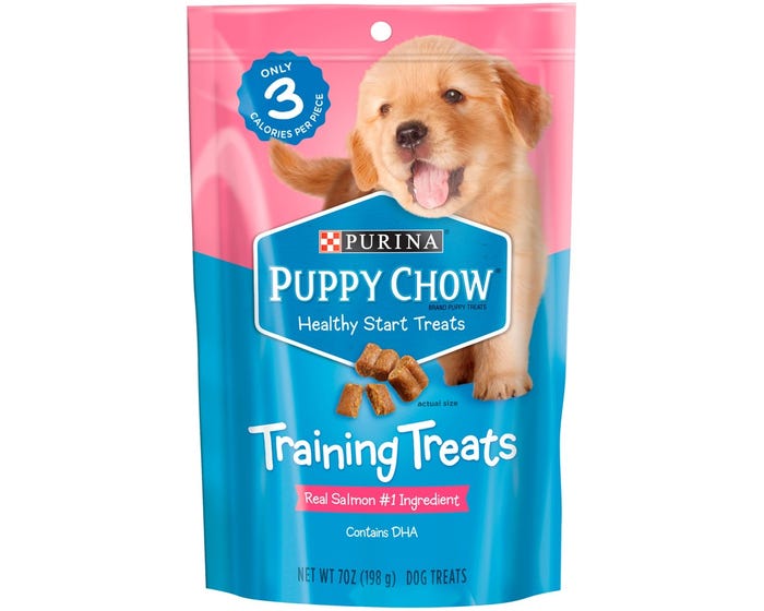 Purina Puppy Chow Salmon Flavored Dog Training Treats， 7 oz. Pouch