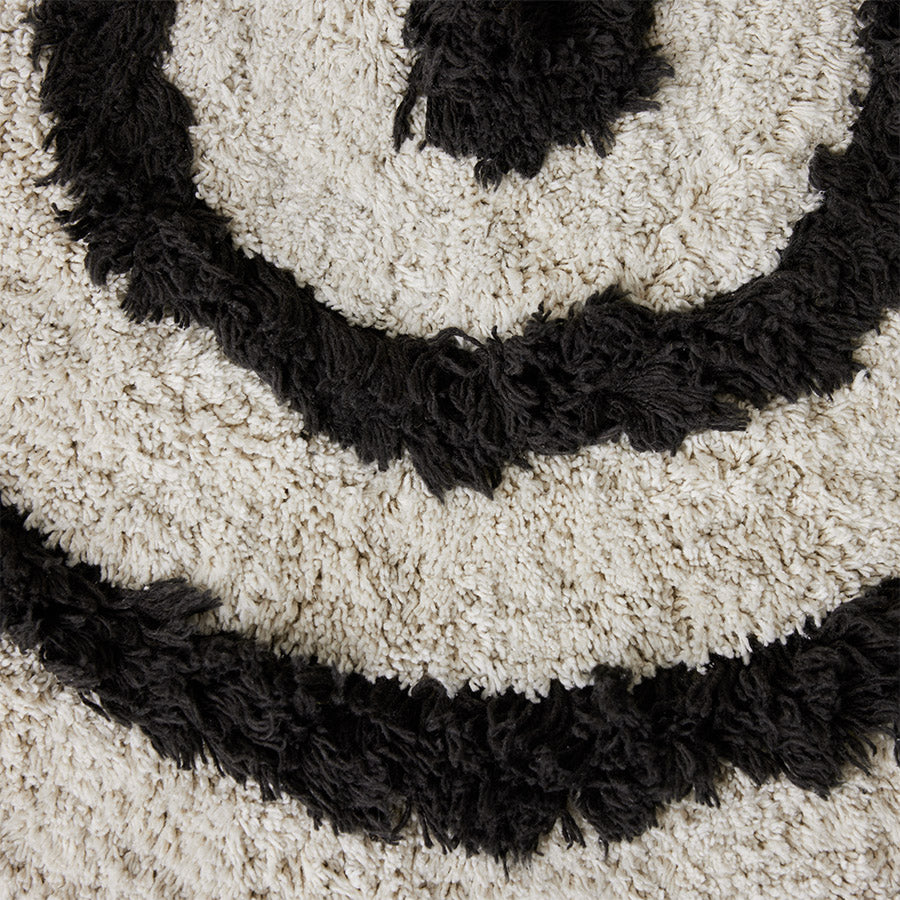 Round bath mat rug monochrome (31.5