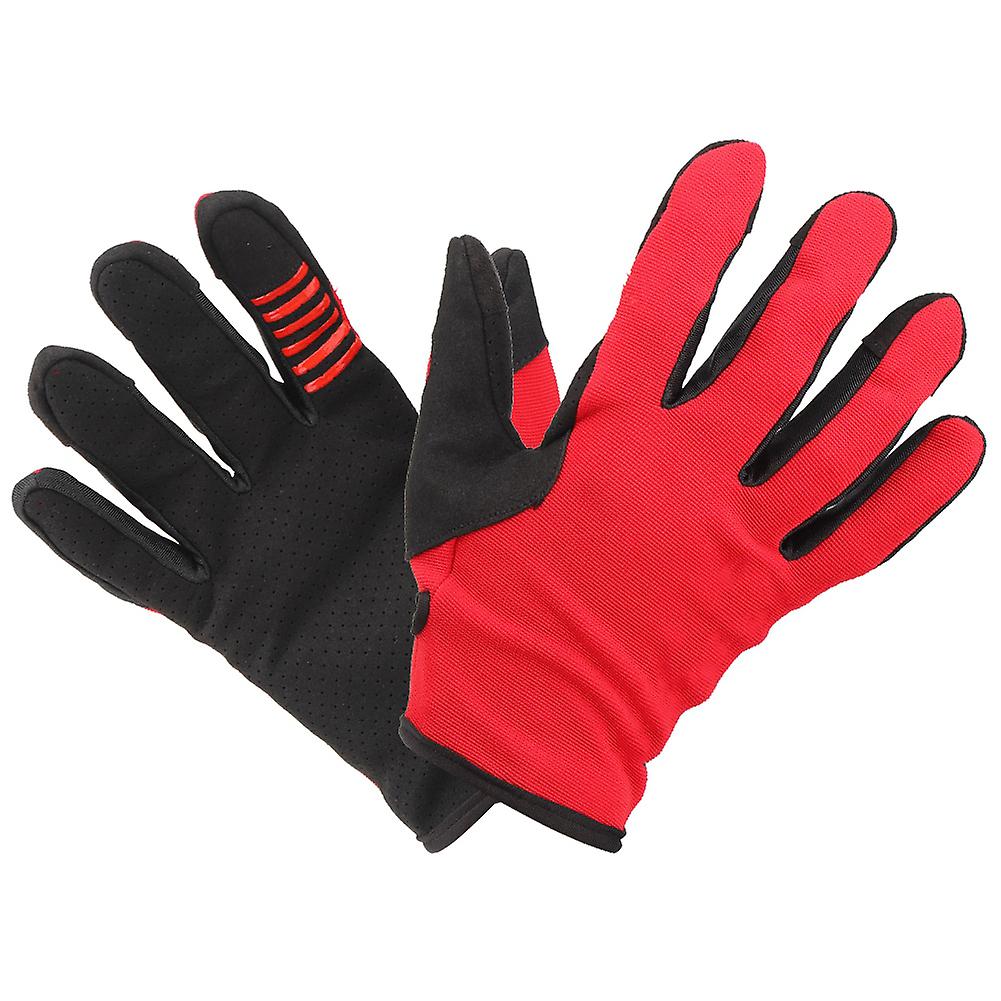 Riding Gloves Unisex Motorcycle Winter Autumn Spring Bike Breathable Hand Wear For Touch Screenred L