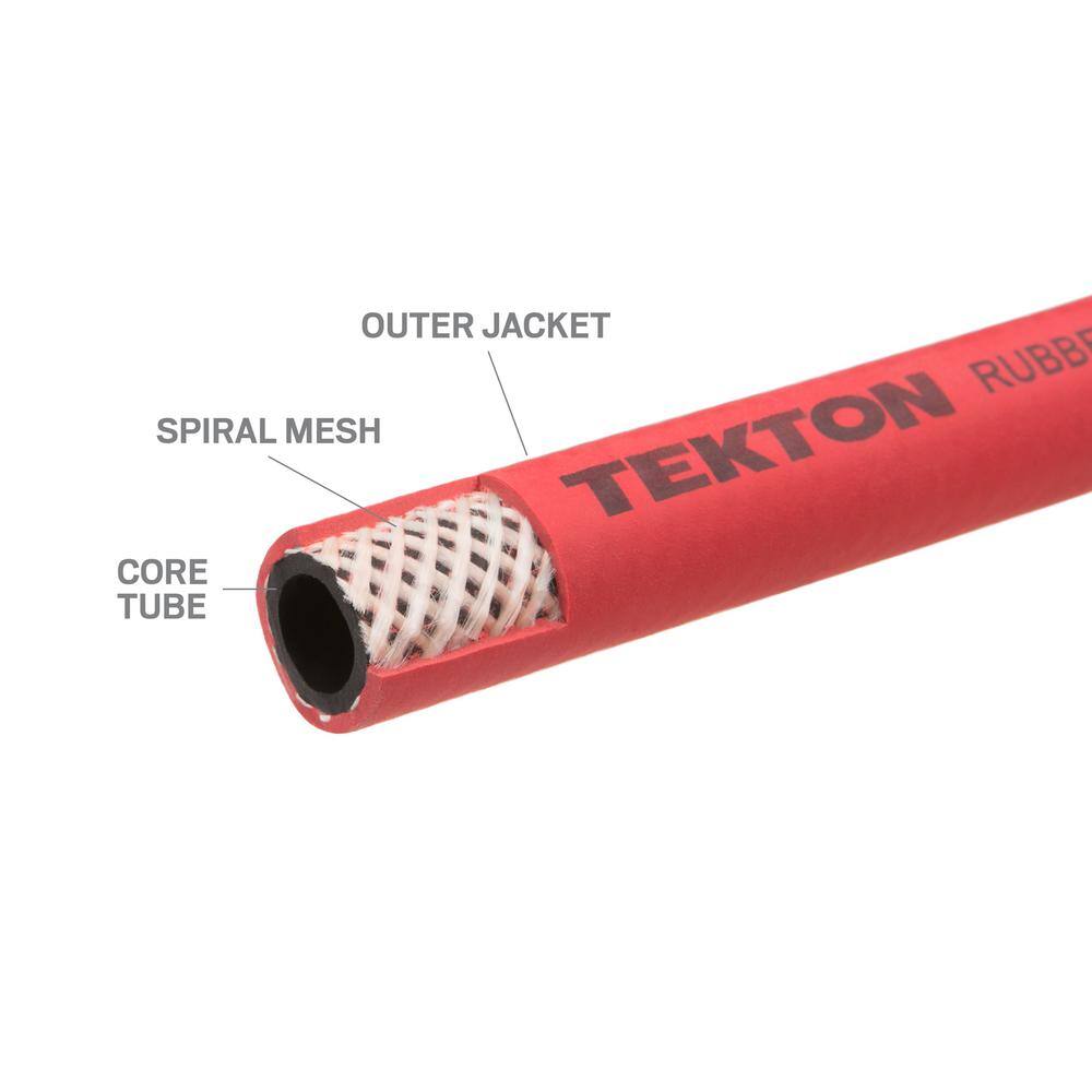 TEKTON 10 ft. x 38 in. I.D Rubber Whip Hose with Swivel (250 PSI) 46348