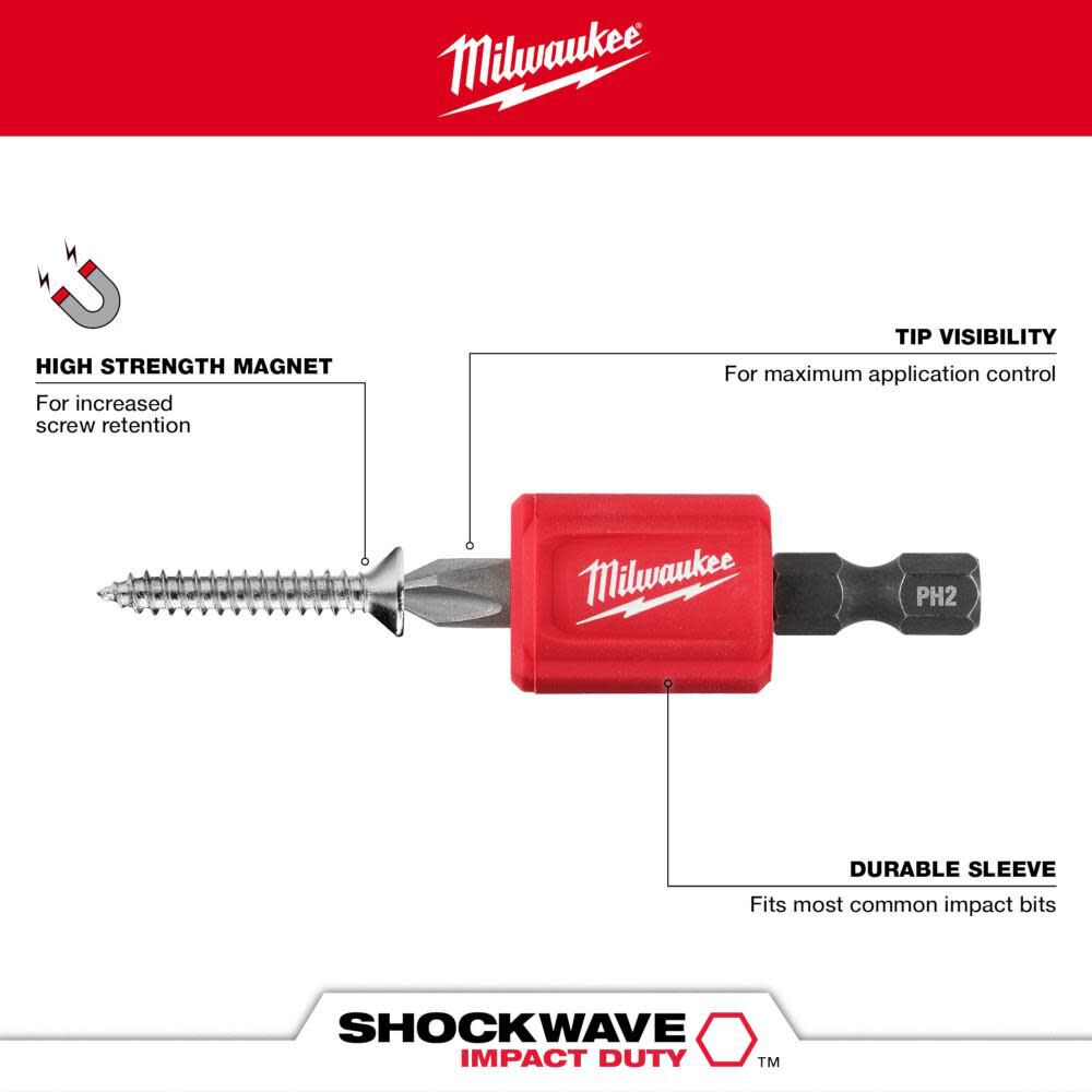 MW SHOCKWAVE Impact Duty Magnetic Attachment and PH2 Bit Set 3pc 48-32-4550 from MW