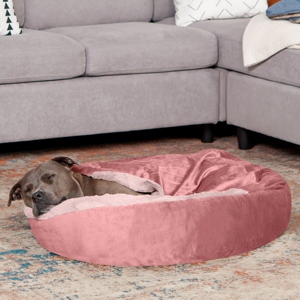 FurHaven Wave Covered Pillow Cat and Dog Bed