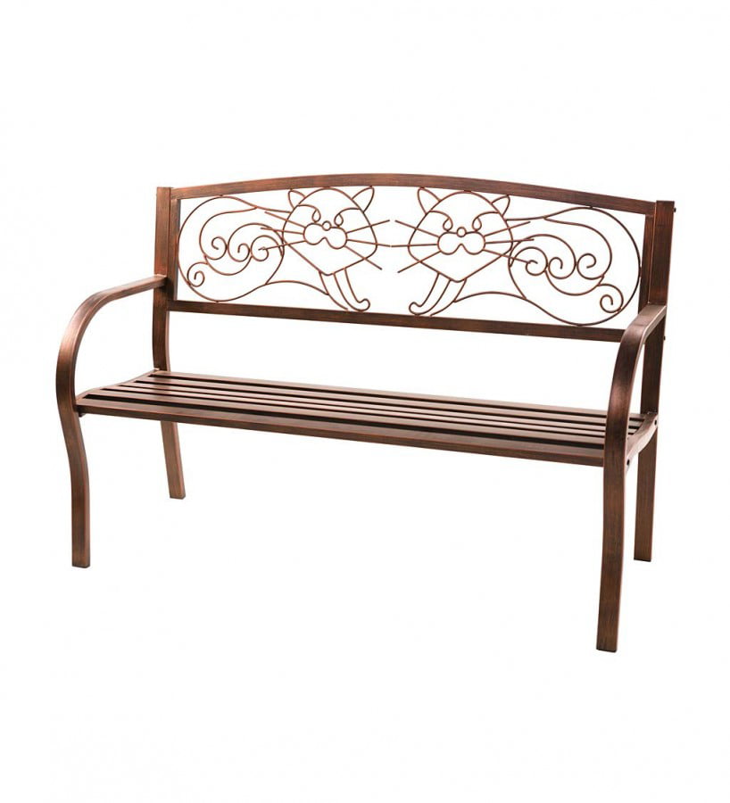 Wind & Weather Metal Cat Garden Bench