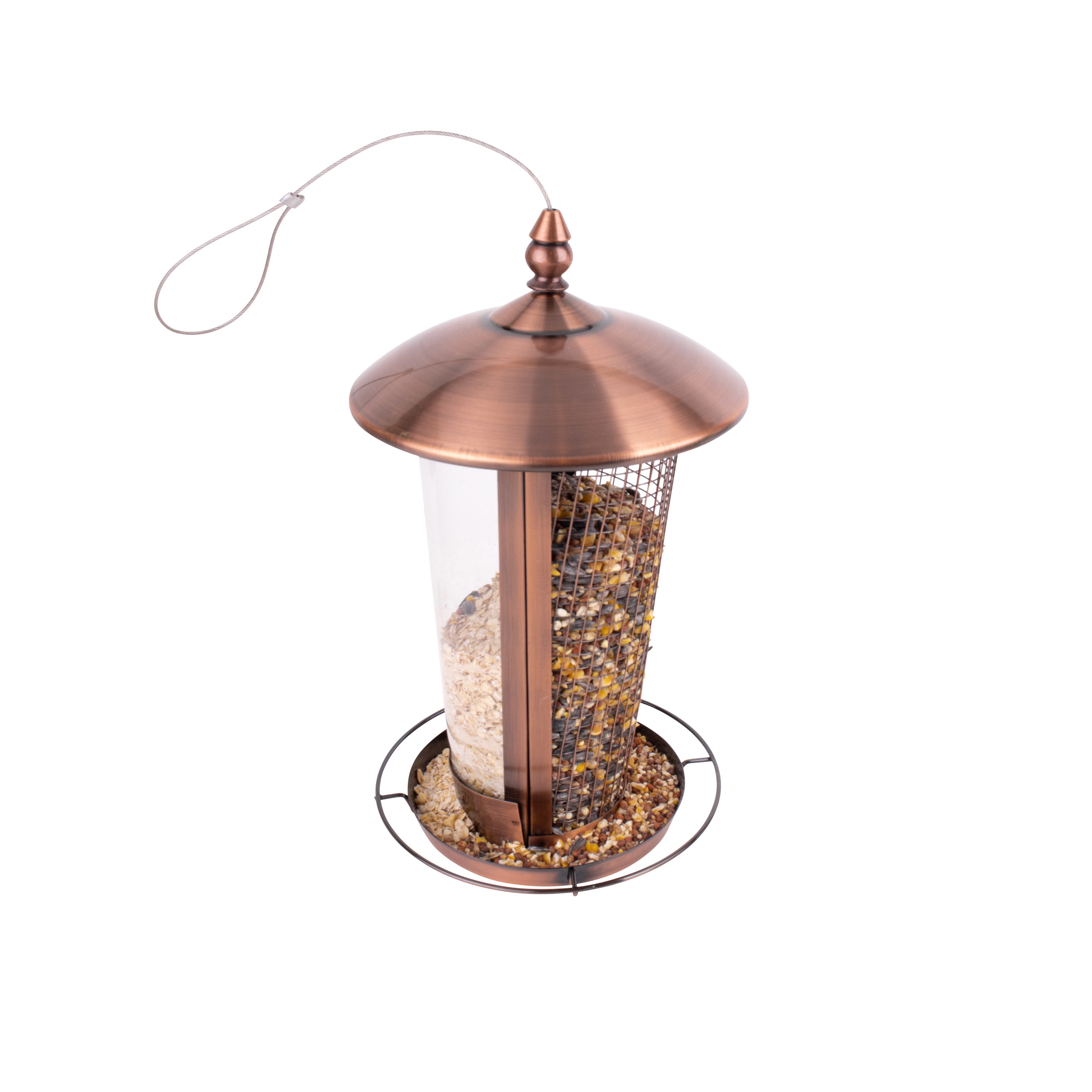 Bliss Outdoors Hanging 2-in-1 Bird Feeder W/ Twist-Lock Cover， 2.5 lb. Food Capacity