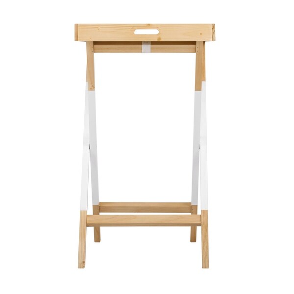 Universal Expert Remus Folding Tray Table， Modern Oak and White