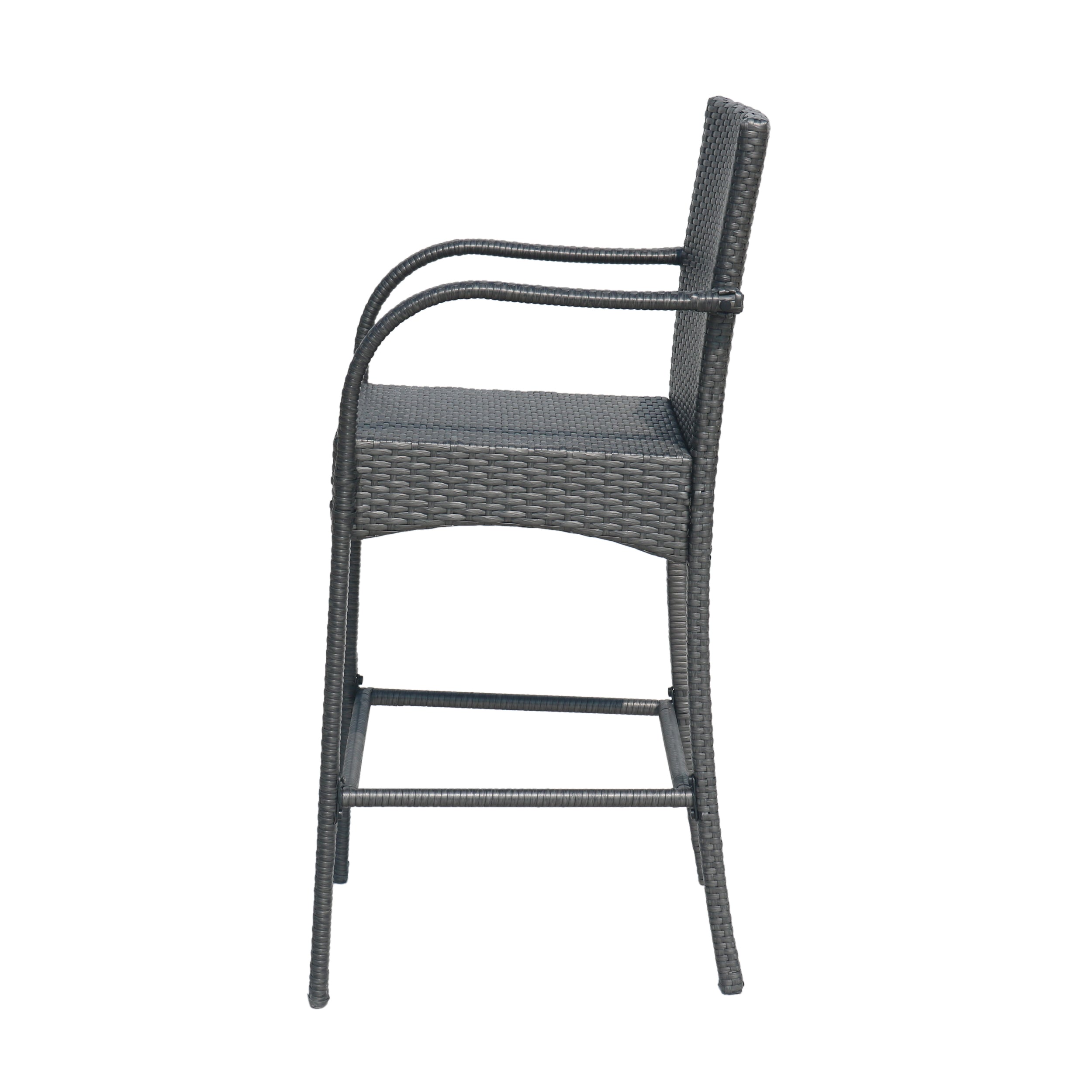 Iremide Outdoor Wicker Barstool Chair (Set of 2)