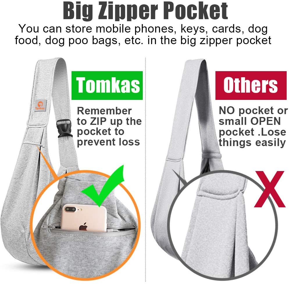 TOMKAS Small Dog/Cat Carrier Sling Hands Free Pet Puppy Outdoor Travel Bag Tote