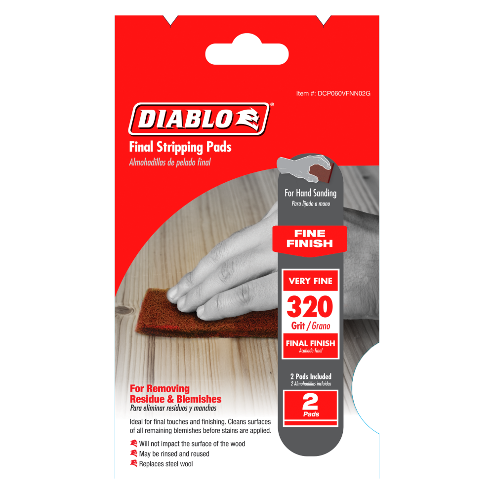 Diablo Tools Final Stripping Pads 320 Grit Very Fine 2pk