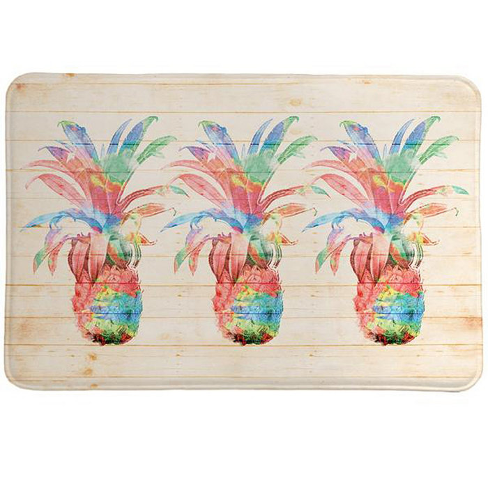 Laural Home Colorful Pineapple Memory Foam Rug