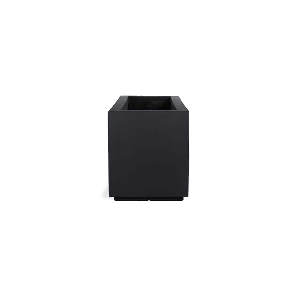 PolyStone Planters Milan Tall 46 in. x 17 in. Black Composite Trough 1004