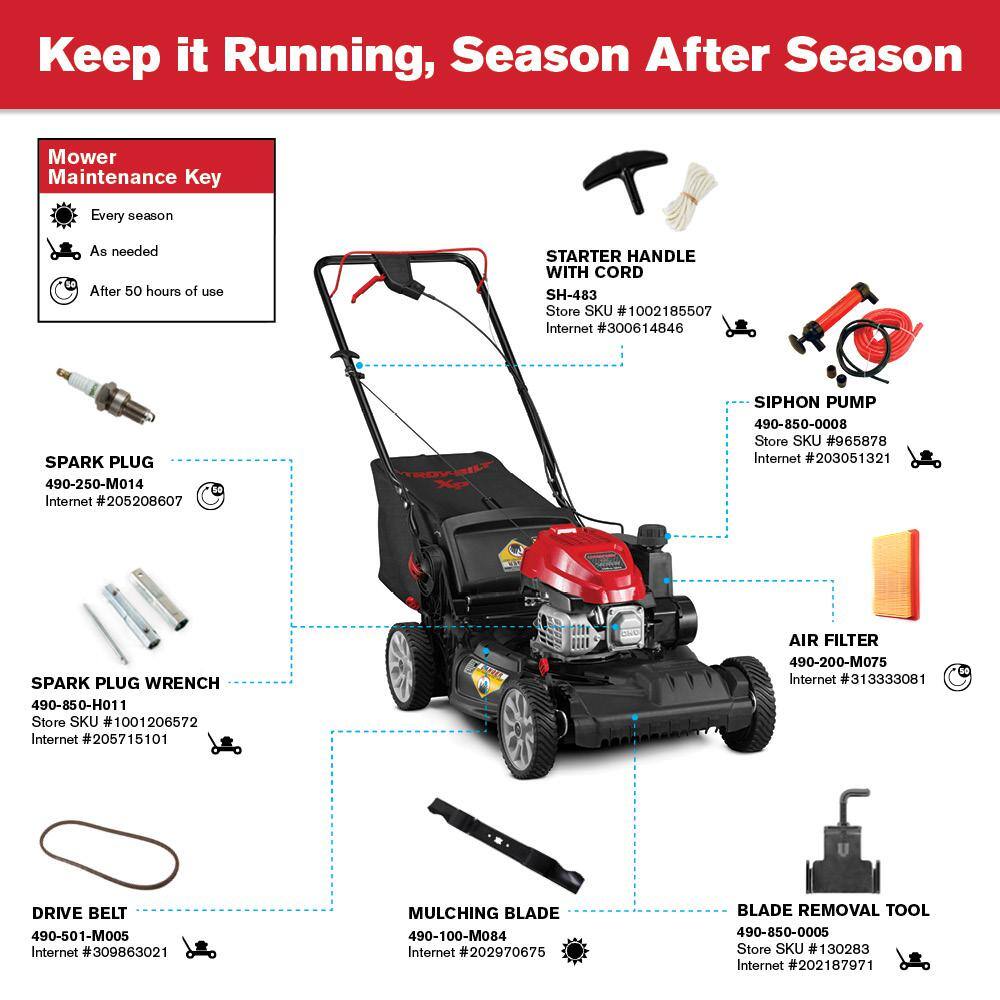 Troy-Bilt XP 21 in. 149 cc Vertical Storage Series Engine 3-in-1 Gas FWD Self Propelled Lawn Mower TB260 XP Space Saver