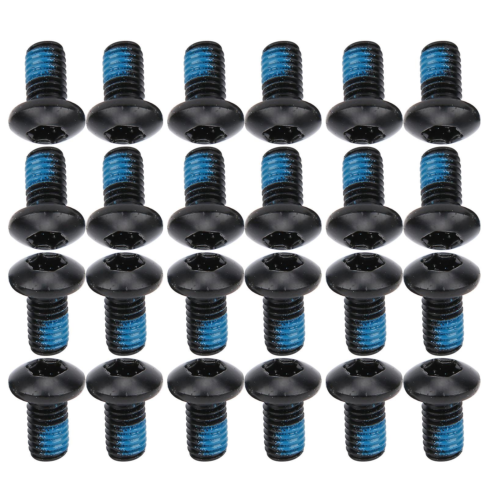 24pcs Ztto Bicycle Disc Brake Screws T25 Colorful Bolts M5x10mm/0.4in Steel Wear Resistanceblack