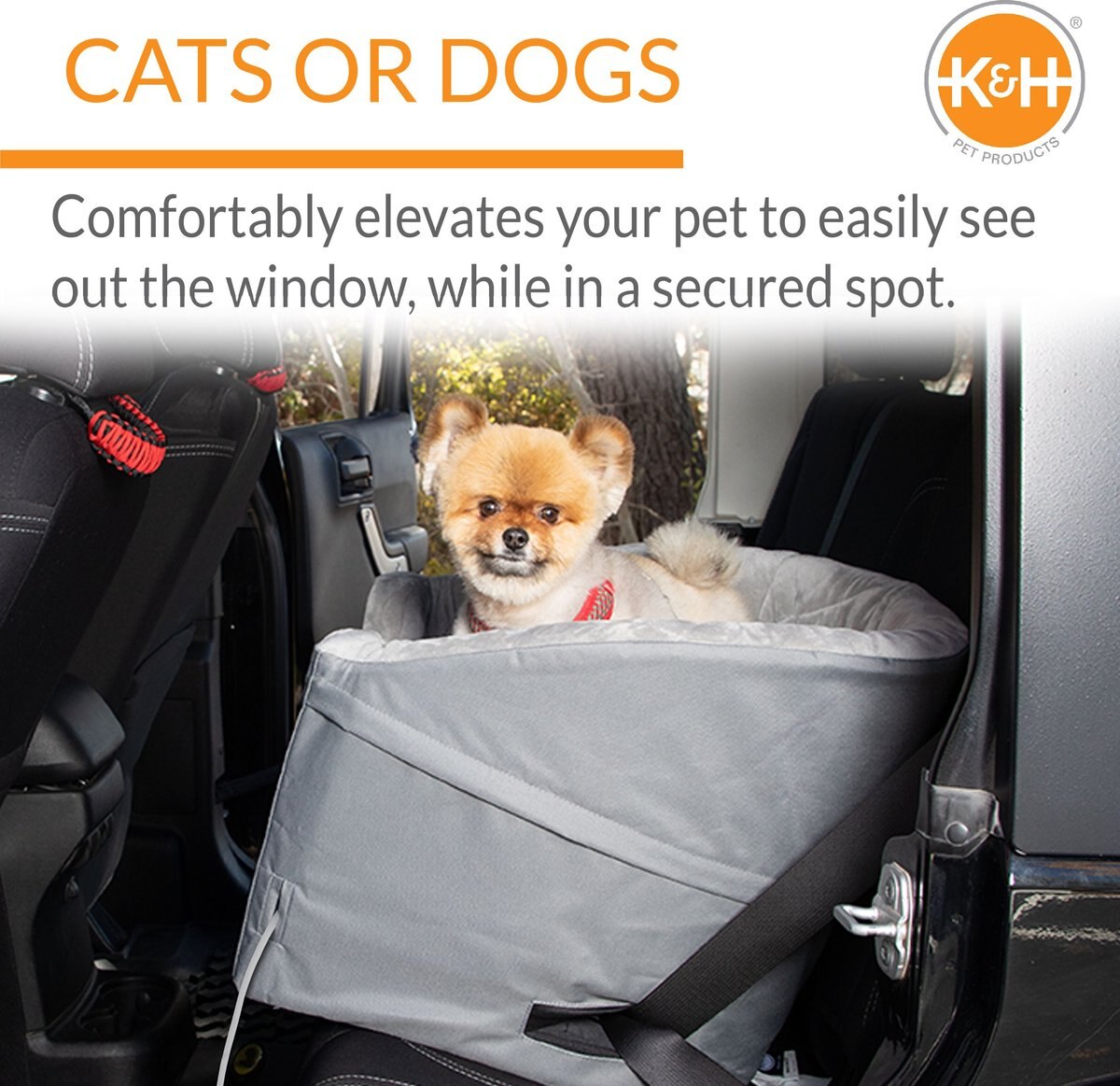 KandH Pet Products Bucket Heated Knockdown Dog Booster Seat