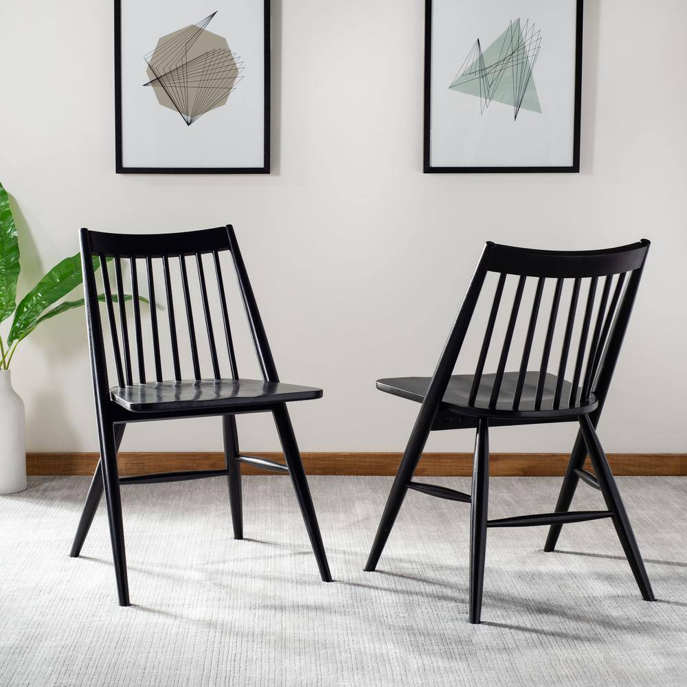 SAFAVIEH Wren Black 19 in. Dining Chair (Set of 2) DCH1000A-SET2