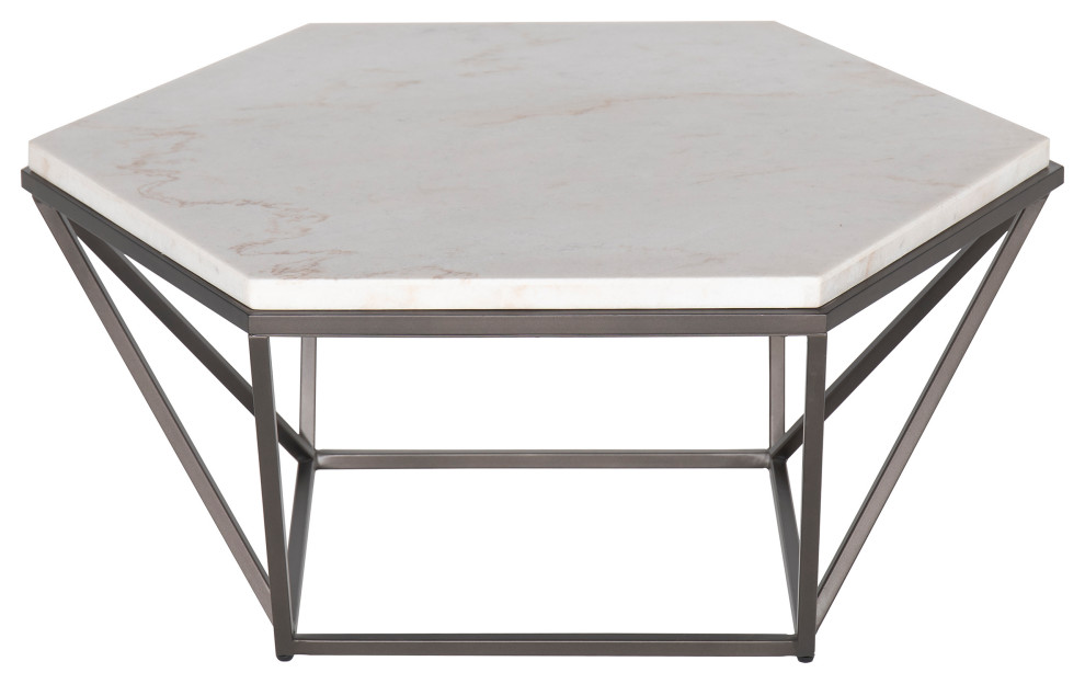 Corvus White Marble Top Cocktail Table   Transitional   Coffee Tables   by Steve Silver  Houzz