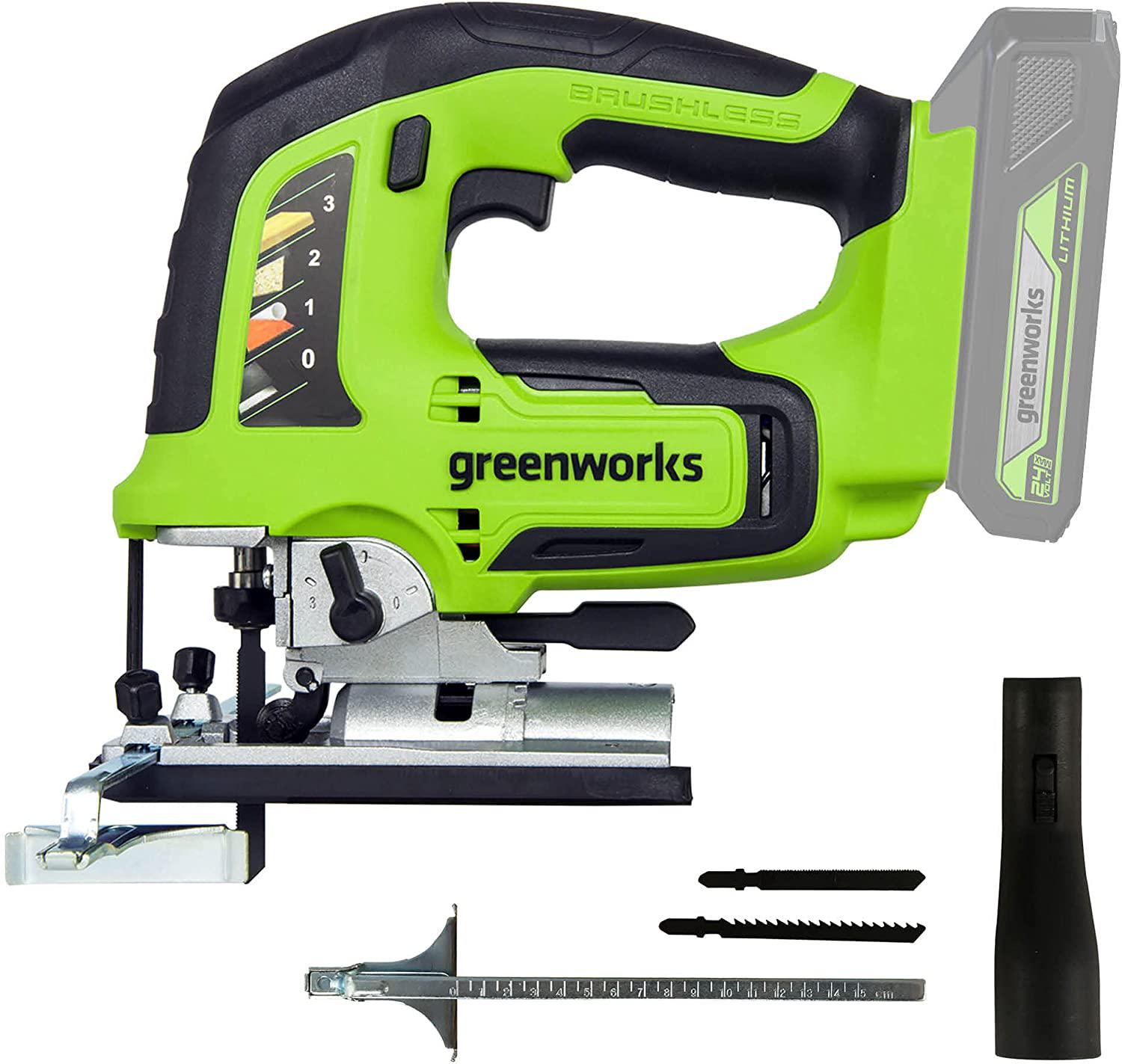 Greenworks 24V Brushless Jig Saw， Battery Not Included 3601202AZ