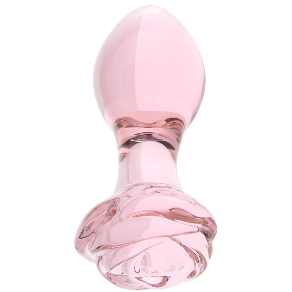 Crystal Glass Rose Plug in Pink