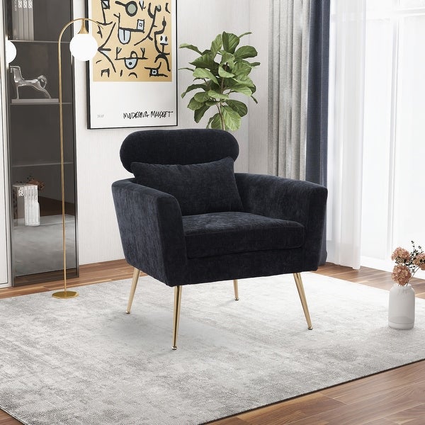 Modern Chenille Accent Chair Armchair Upholstered Reading Chair