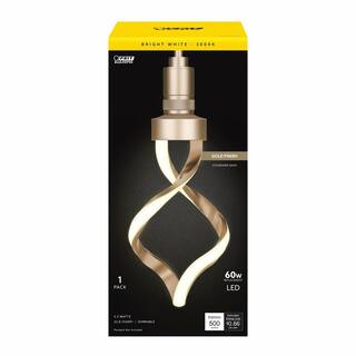 Feit Electric 60-Watt Equivalent Dimmable Oversized Spiral LED Light Bulb With Matte Gold Finish and Frosted Lens Bright White 3000K SPIRAL930CAMGHDRP