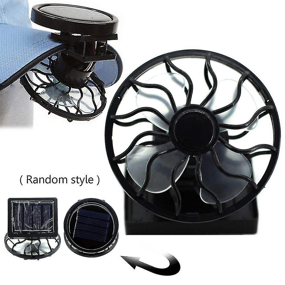 Portable Mini Solar Powered Fan Clip Air Cooler Traveling Fishing Clip Cap Fan