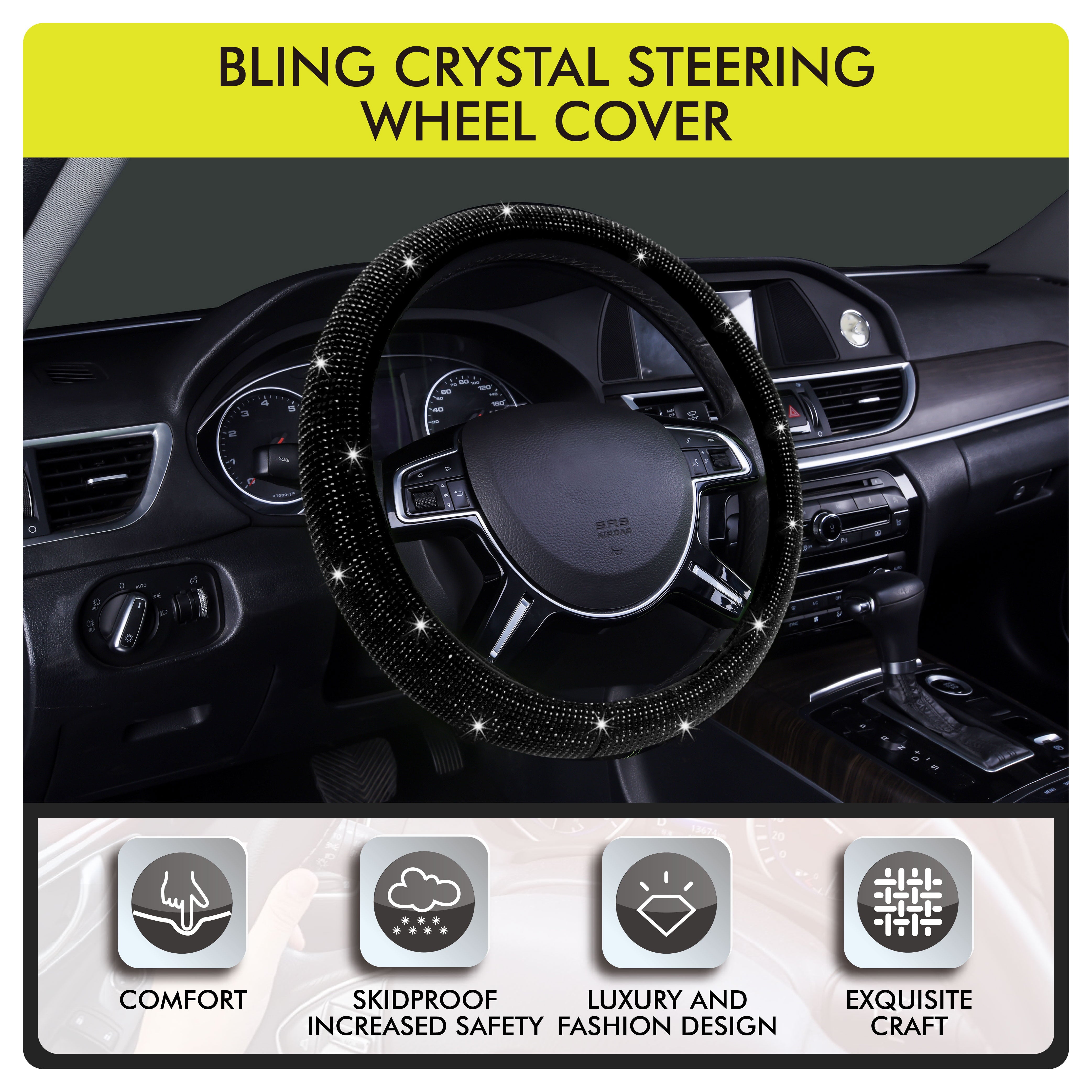 Auto Drive Black Bling Crystal Combo Kits， Set of 3， LY205214