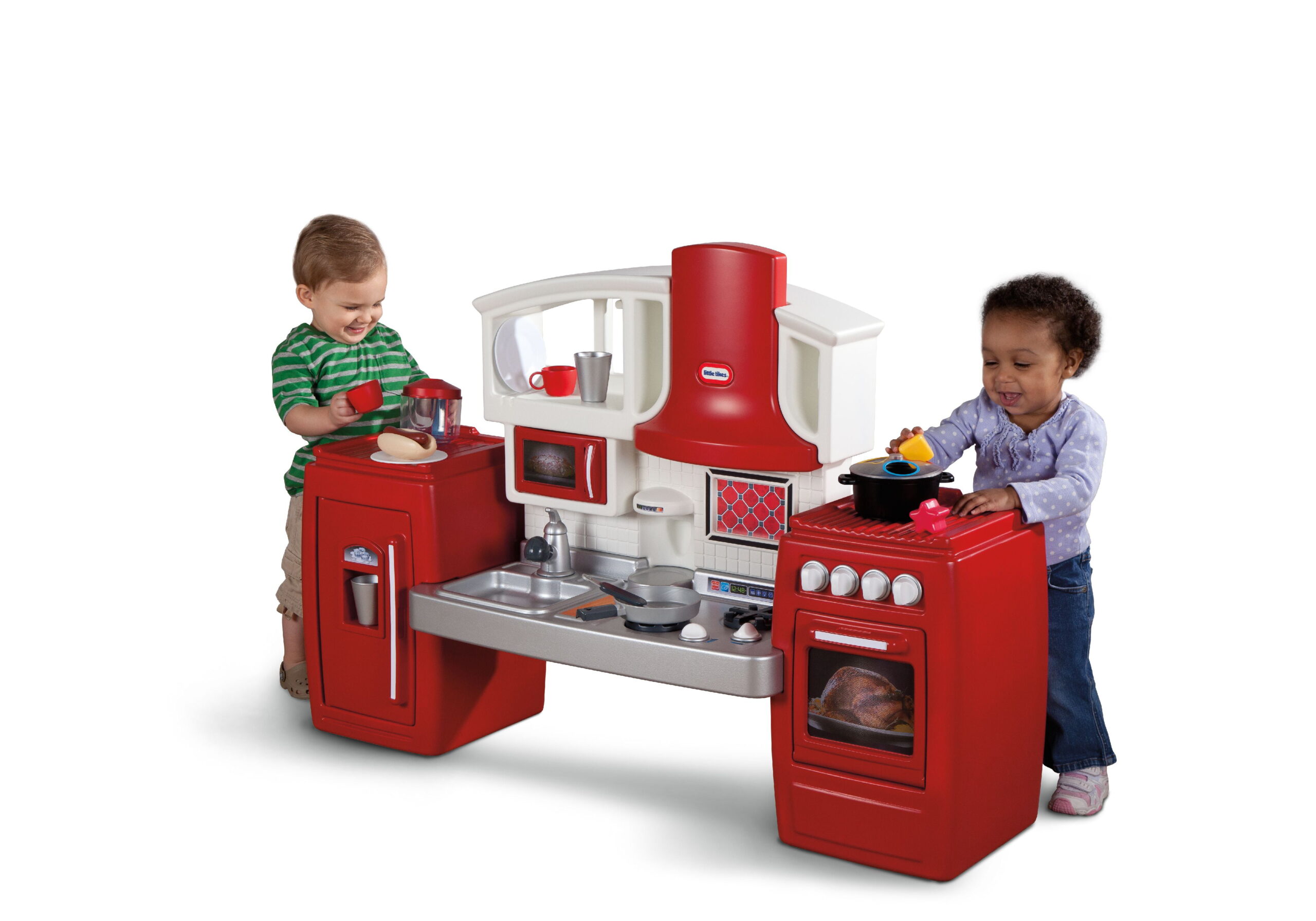 Little Tikes Cook 'N' Grow 26-Piece Plastic Pretend Play Kitchen Toys Playset with Microwave， Oven and Coffee Maker， Multi-color- For Preschoolers Toddlers Girls Boys Ages 18 Months- 3 years