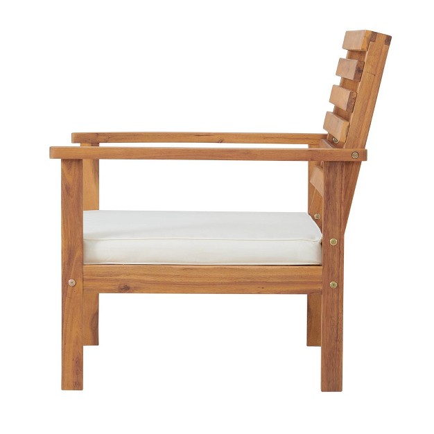 Orwell 2pk Acacia Wood Patio Chairs With Cushions Natural Alaterre Furniture