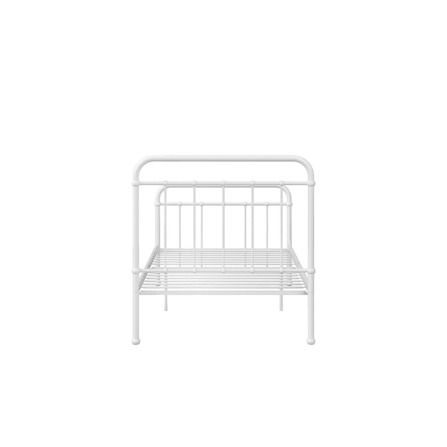 Woven Paths Brooklyn Iron Metal Platform Bed， Twin， White