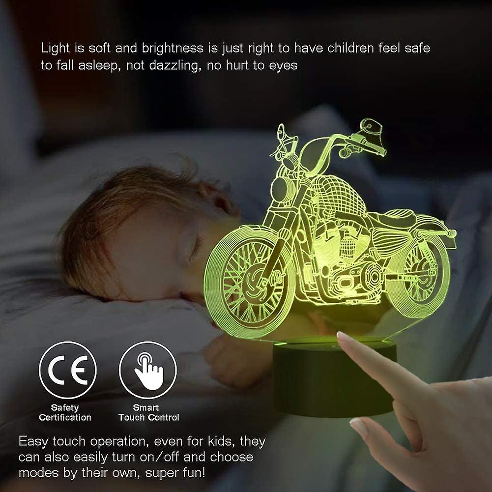 3d Usb Led Night Light Motorcycle Led Lamp 3d Model Sensor Night Light Atmosphere Lamp As Bedroom Decoration