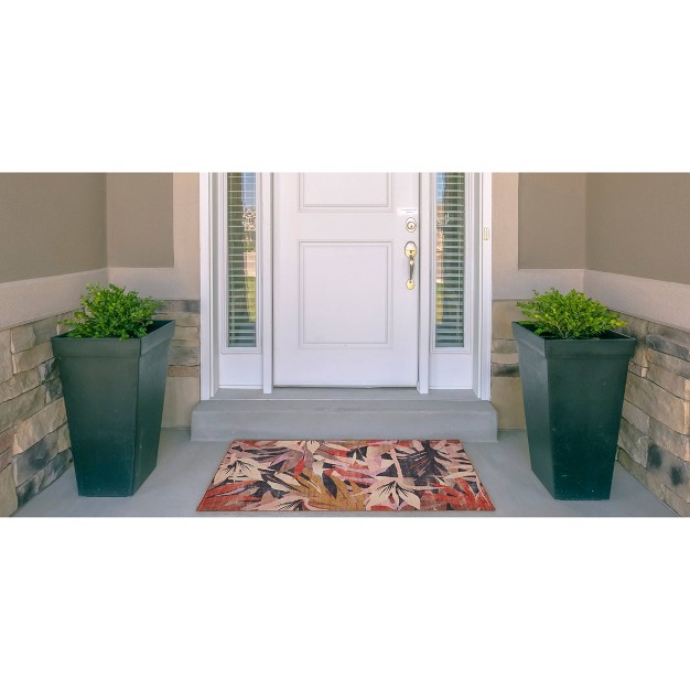 Sanger Washable Outdoor Rug Orange cream Linon