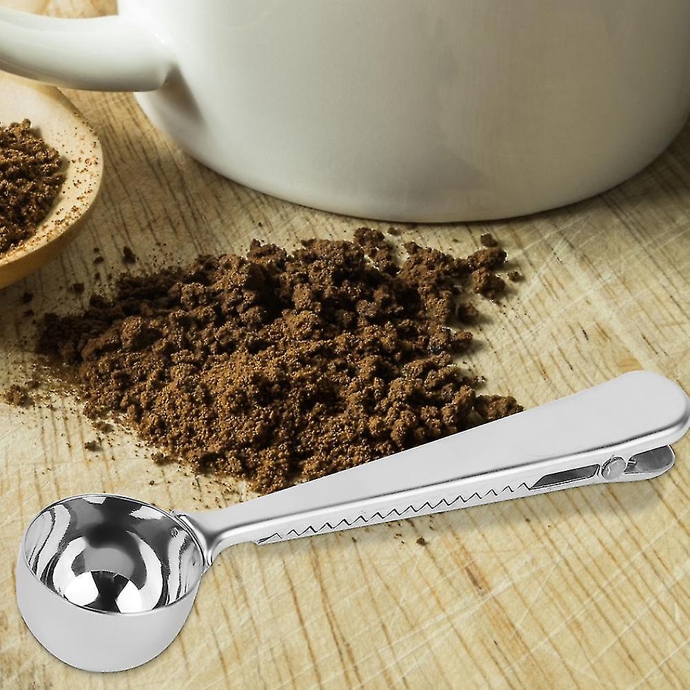 2 in 1 Stainless Steel Stirring Measuring Spoon with Sealing Clip for Kitchen Cafe