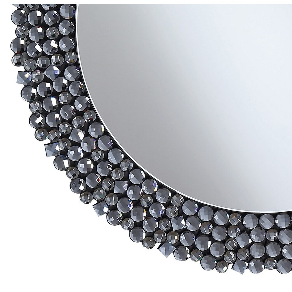 Beautifully Designed Round Contemporary Wall Mirror  Silver