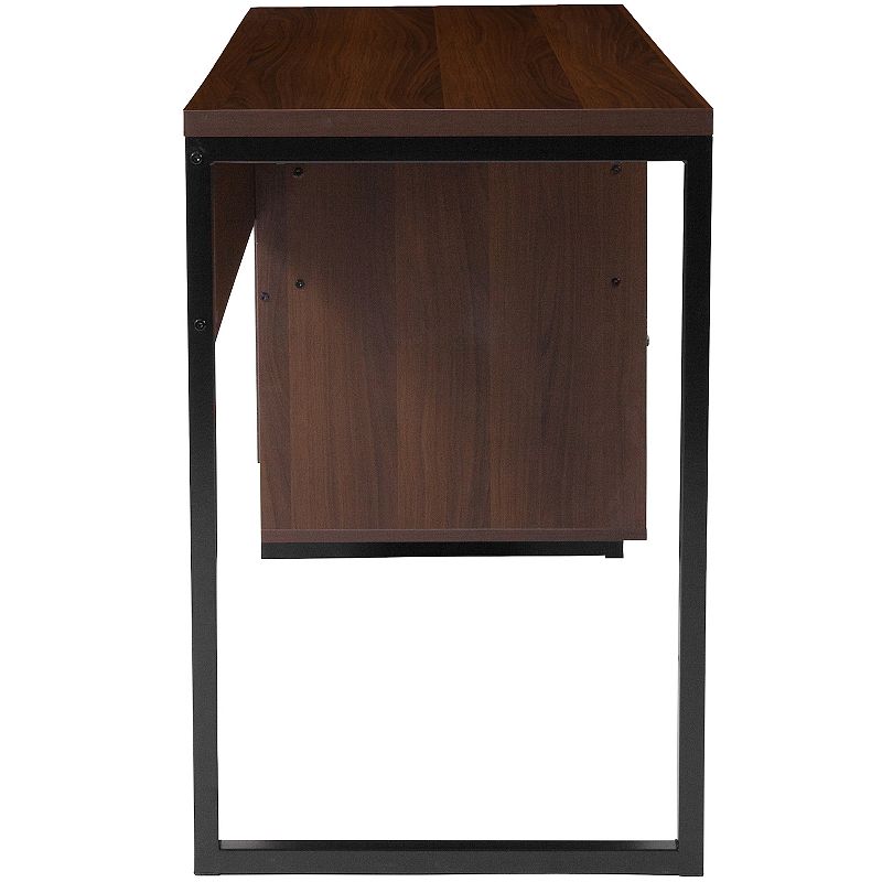 Flash Furniture Northbrook Rustic Coffee Wood Grain Finish Computer Desk