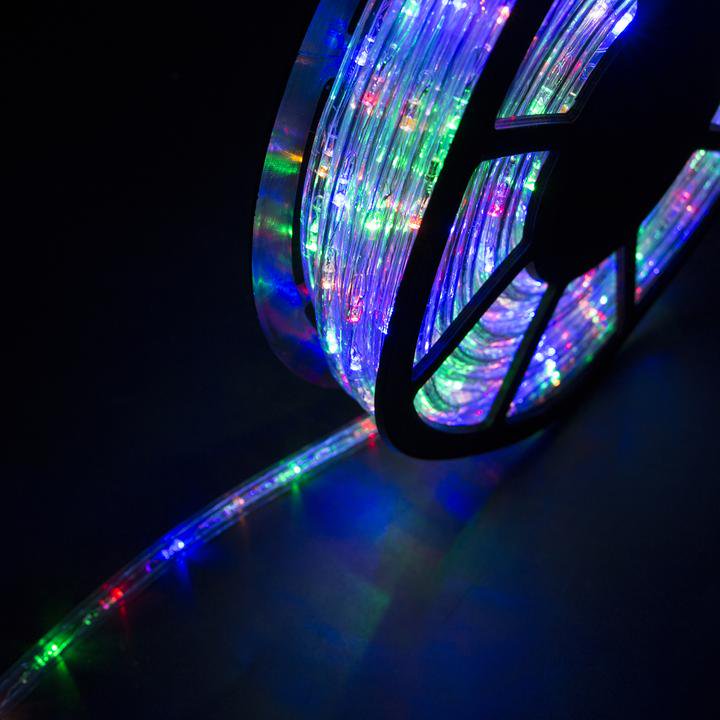 100Ft 2 Wire LED Rope Lights, RGB Lights with Clear PVC Jacket Connectable and Flexible for Indoor Wedding Christmas Party Waterproof Outdoor Decoration