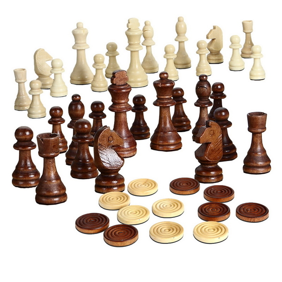 Hathaway BG2110 Prodigy Wood Chess   Checkers Set