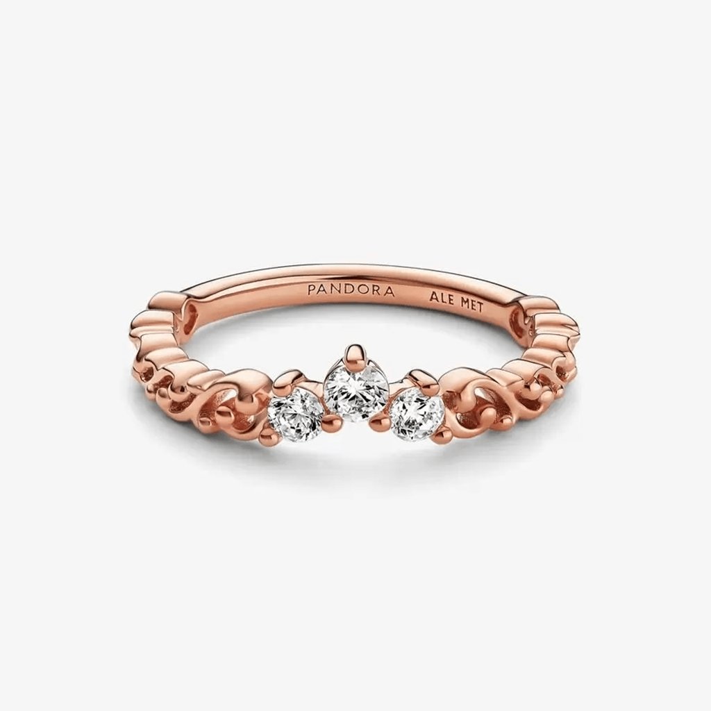 PANDORA  Regal Swirl Tiara Ring - Rose Gold Plated