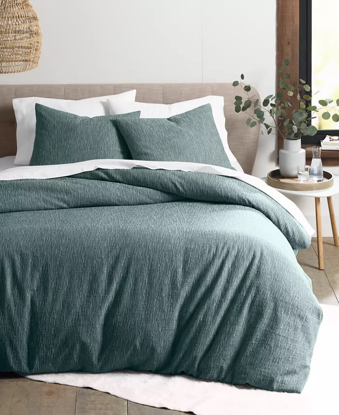 Oake Ripple Matelassandeacute; Green Duvet Cover Set， Twin，