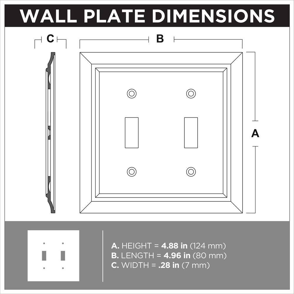 Derby 2-Gang Light SwitchToggle Plate Satin Nickel (3-Pack) W10085C-SN-K3